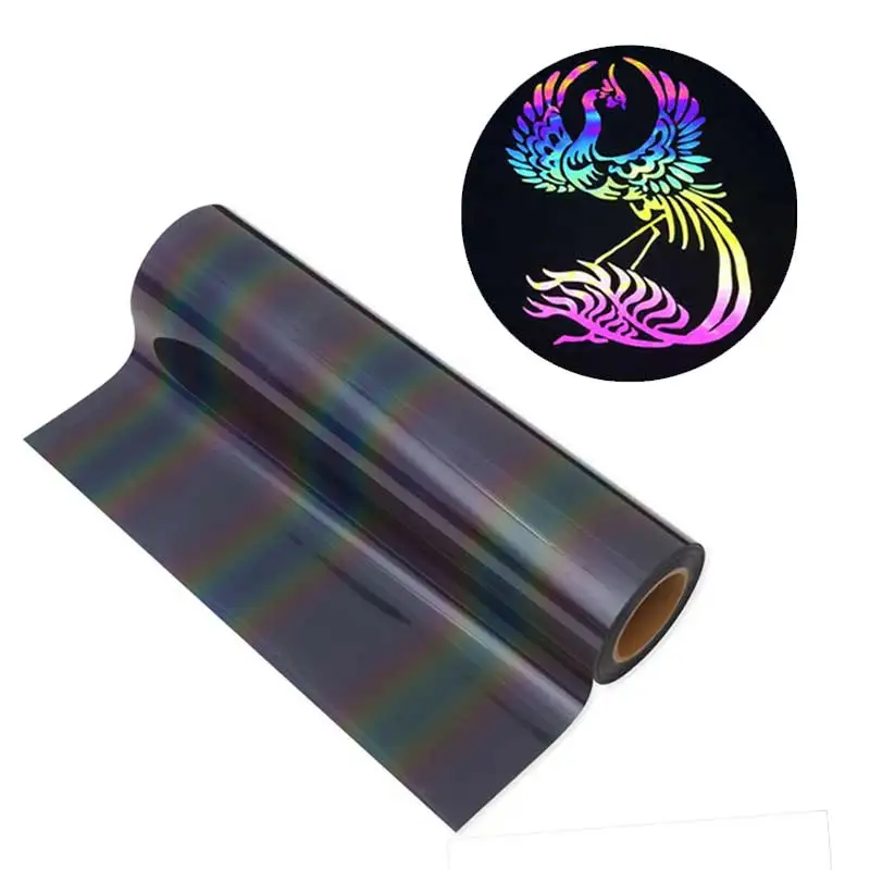 Heat Transfer Vinyl HTV for T Shirts, Rainbow Vinyl Roll, Easy Cut Weed, Hot Press Craft Decor Film, 10x40 Inch, 2Pcs per Pack