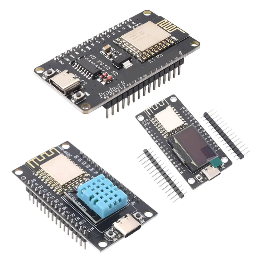 ESP8266 Serial WIFI Module, CP2102/CH340, NodeMCU, Lua V3 IoT Development Board Equipped with 0.96-inch screen / DHT11 module