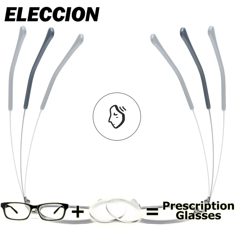 ELECCIOPN نظارات طبية من سبائك التيتانيوم إطار نظارات للنساء والرجال خفيف للغاية للكمبيوتر نظارات بصرية مضادة للأشعة الزرقاء #5