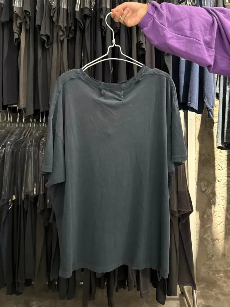 Paly Hollywood FW26 Beam Stone Wash Old Ripped Hole Ink Printing Short Sleeve T-Shirt