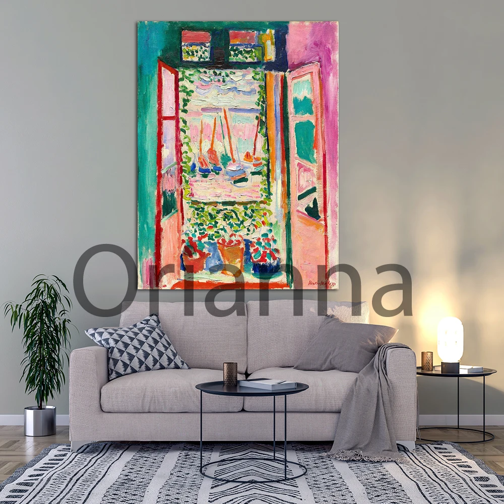 Henri Matisse Print,Pink Art,The Open Window,La Fenêtre ouverte à collioure,Matisse Art Print - Wall Art Prints Canvas Painting