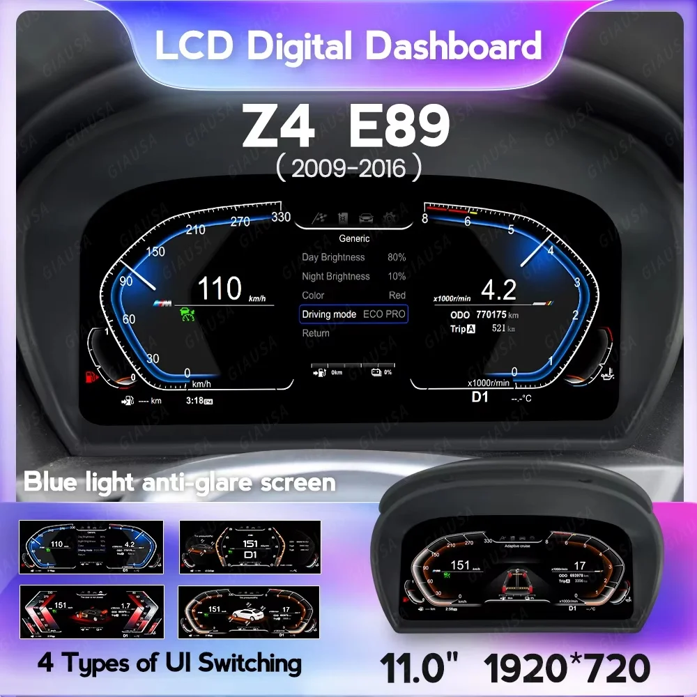 

Linux OS LCD jauge numerique Cluster cabine virtuelle For BMW Z4 E89 2009 2010 -2016 tableau de bord compteur vitesse panneau