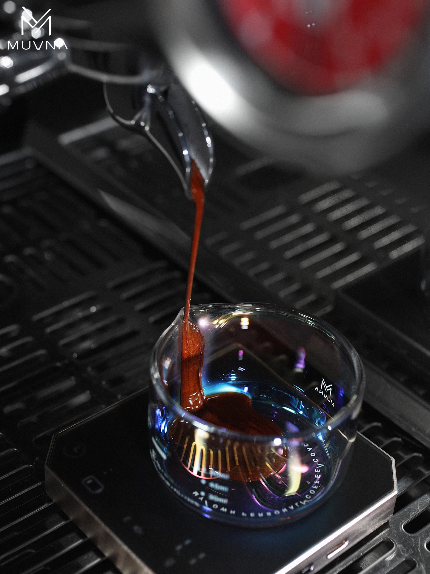 أكواب قياس قهوة اسبريسو من MUVNA زجاج شفاف 100 مل مع أدوات قياس المطبخ المنزلي