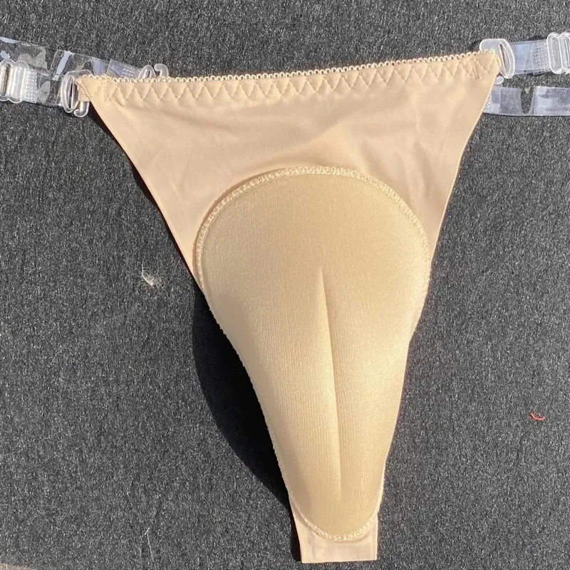 Men Camel Toe Pantie Detachable Adjustable Transparent Silicone Elastic Straps T-back Hiding Gaff Thong TG CD Crossdresser Panty