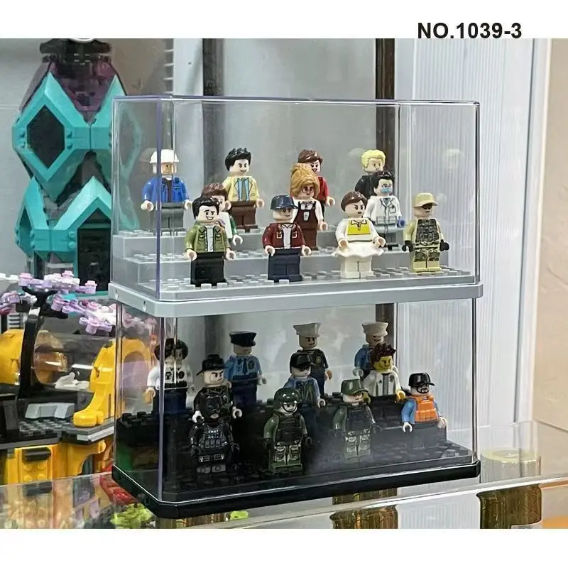 Lego-Compatible Acrylic Display Case with Detachable Steps – Clear Dustproof Box for Minifigures, Dolls & Accessories, Toy Gift