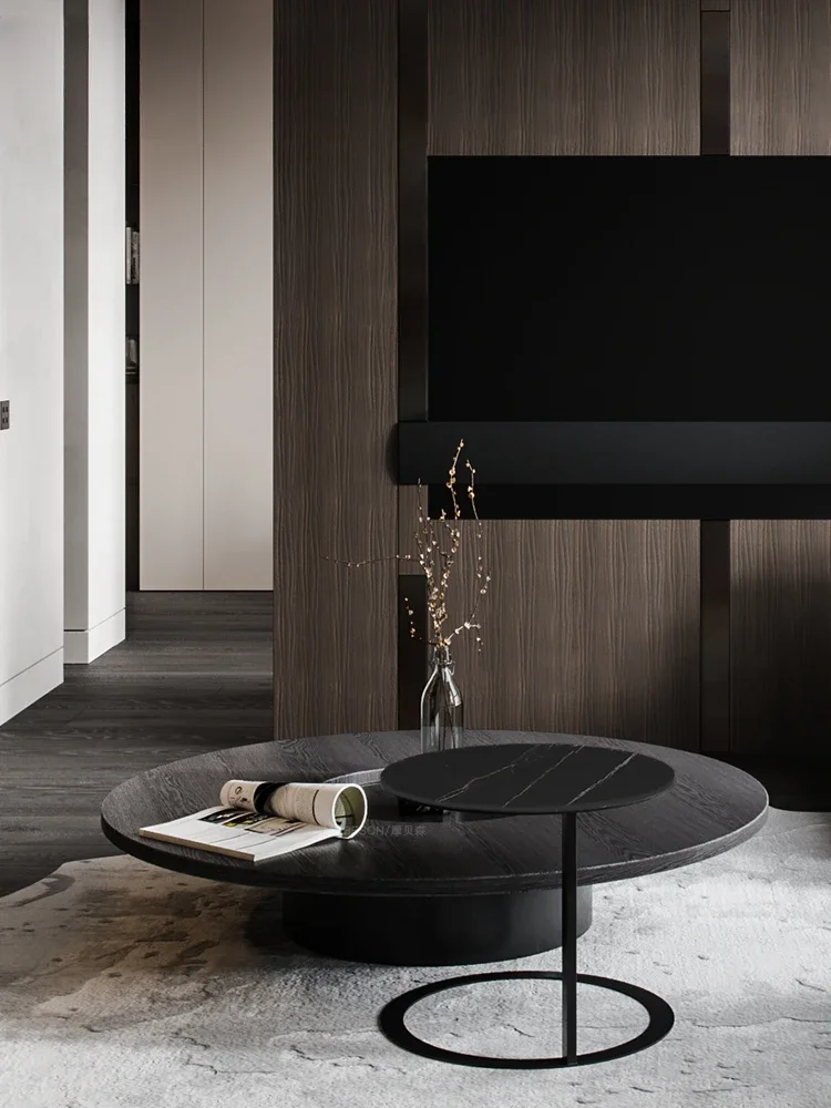 돌 접시 둥근 차 테이블 거실 간단한 가구 작은 아파트 차 테이블 차 테이블 테이블