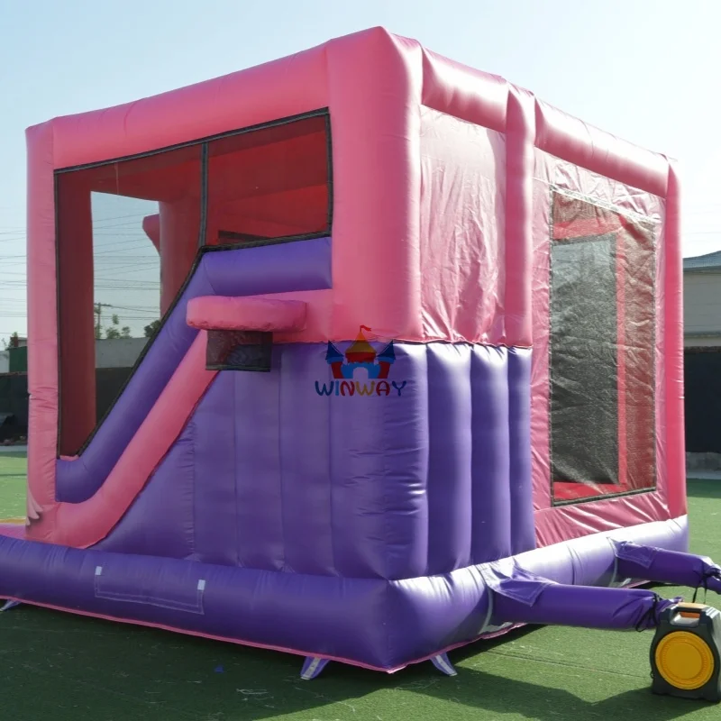 

Pink Girls Inflatable Bouncy Jumping Castle Party With Slide Bounce House Bouncer for Kids Unisex Sustainable 3 Years 1 Pcs