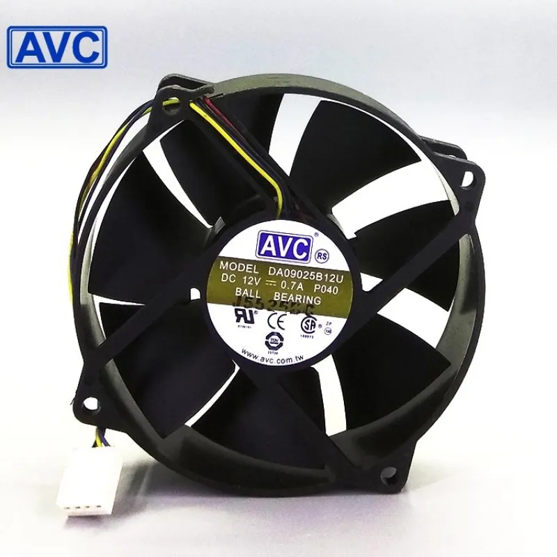 

1pcs coolingfan DA09025B12U 90mm round frame supports CPU cooling fan double ball bearing PWM 4 wire speed for AVC