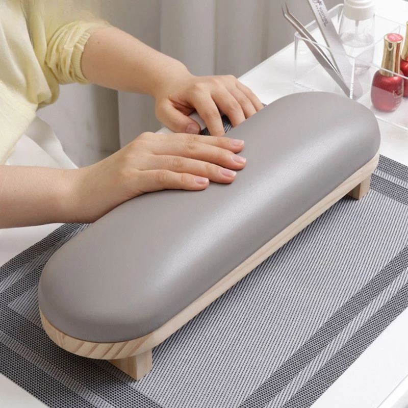 Nail Art Hand Rest Pillow Set Wood Grain Leather Hand Pad Simple White Table Cushion Manicure Salon Accessories Tools