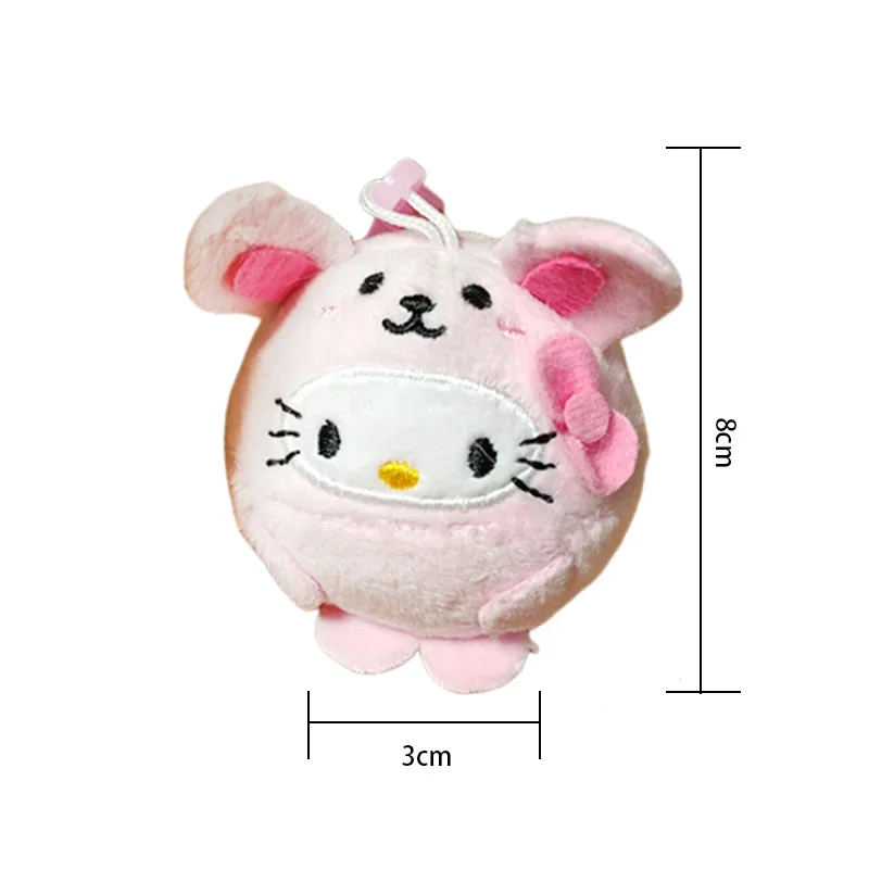 Sanrio Hello Kitty Peluche Portachiavi Gatto Cosplay Simpatico cartone animato Ciondolo Zaino Ciondolo Camera Decorazione della tavola Giocattolo Regalo di festa