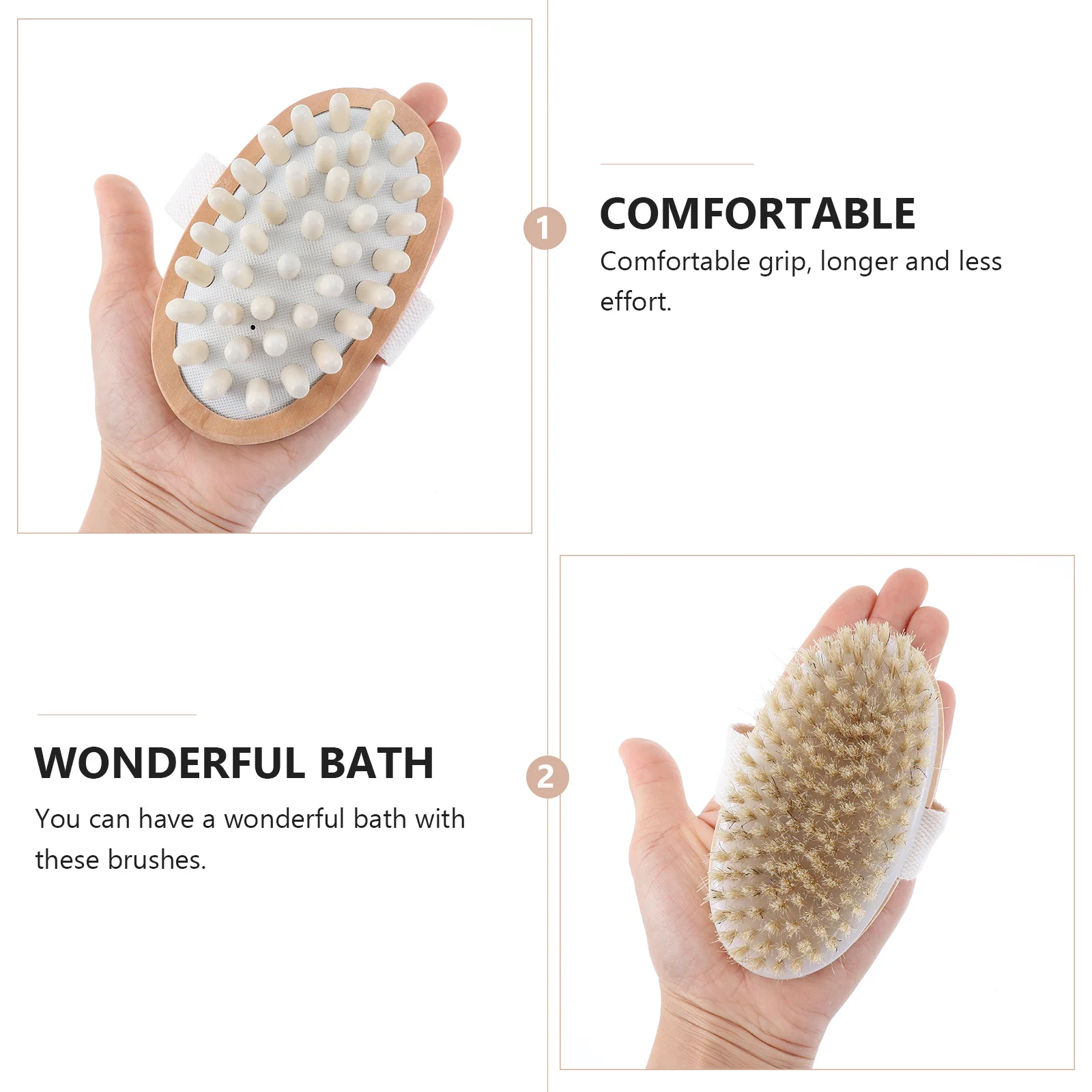 

6Pcs Bath Massage Set Body Brush Back Scrubber Spa Shower Tool Exfoliating Cleansing for Men Women Soft Bristles Comfortable Use