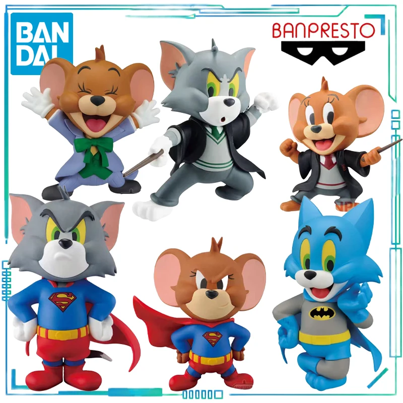 

BANDAI Genuine BANPRESTO Series Tom and Jerry Warner's 100th Anniversary Celebration Jerry Superman, Tom Superman Model Toy