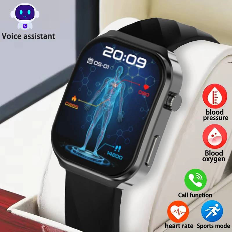 

Новые мужские умные часы с мониторингом сердечного ритма, 2,1 дюйма, разрешение 320*386, 5,3, Bluetooth-соединение, умные часы с вызовом