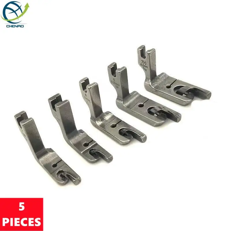 5Pcs/Set Industrial Sewing Machine Hemmer Crimping Presser Feet For Brother Juki Typical Consew Sunstar Jack Pfaff