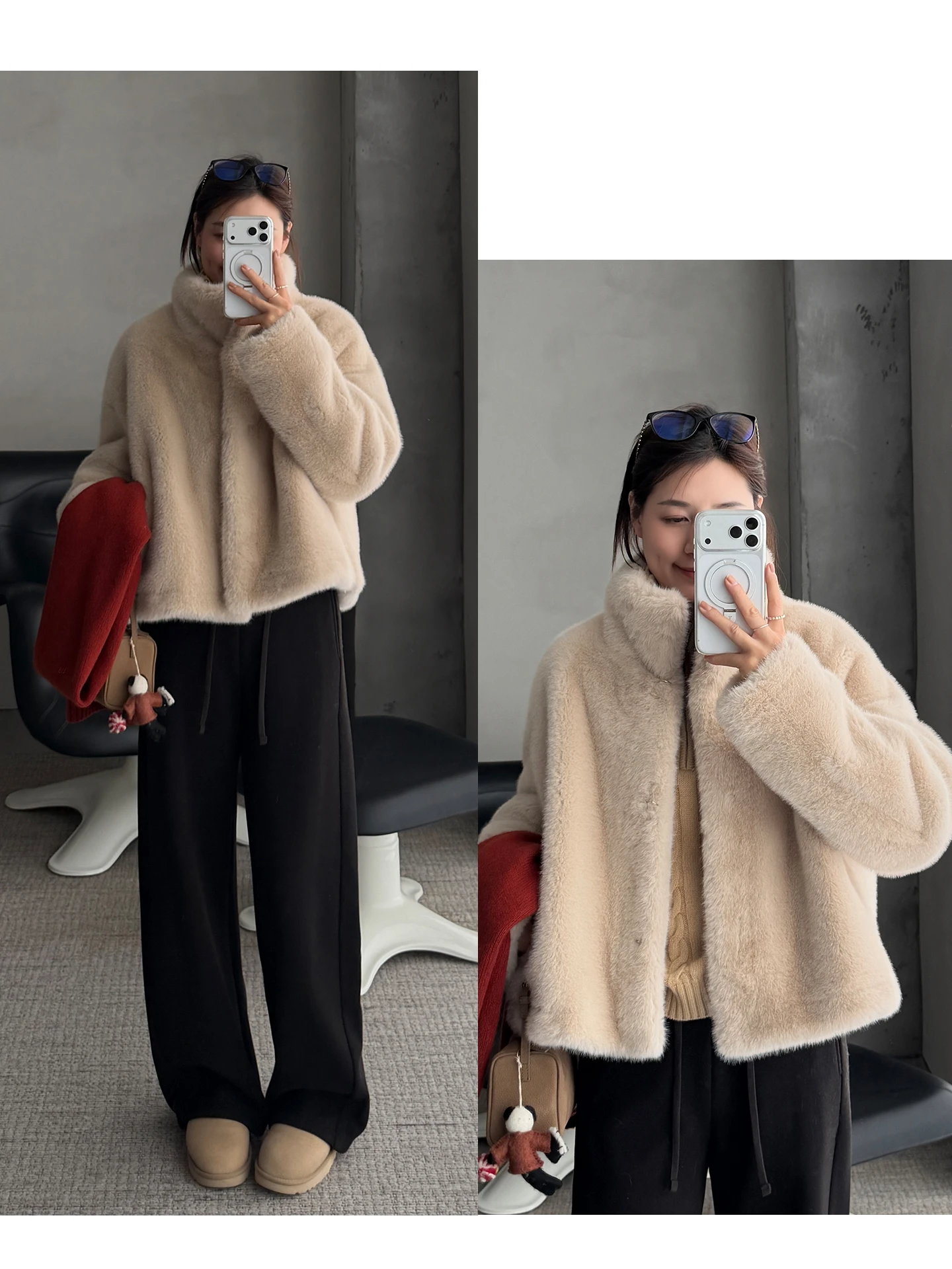 

Теплая куртка из искусственного меха с воротником-стойкой, повседневная, молодежная, из кожи и меха, водонепроницаемая, зимняя, новинка