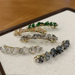 Elegant and sweet side clip handmade zircon horizontal clip hair clip one-word clip spring clip versatile adult crystal headwear