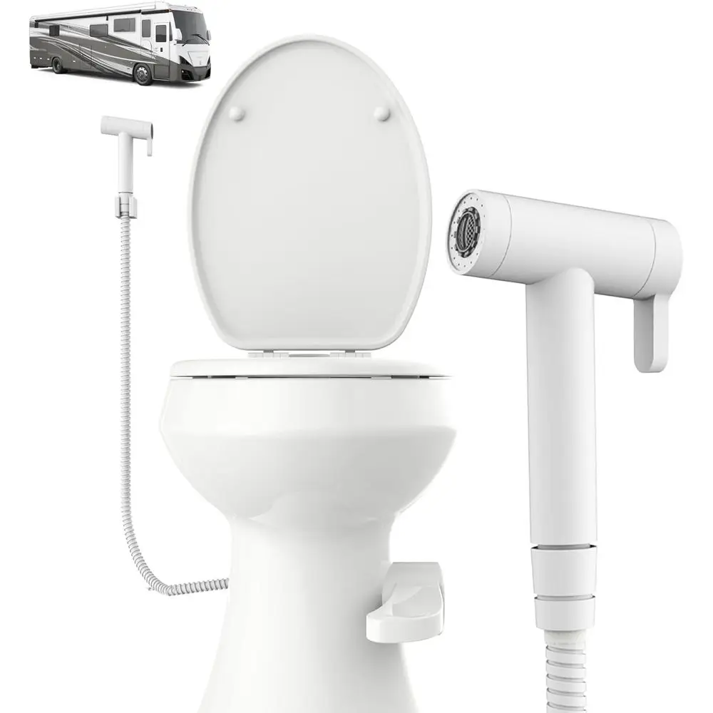 RV Bidet Sprayer – All Metal, RV Handheld Bidet with Water Hose & RV Fitting, Wall-Mount Toilet Sprayer for Motorhomes, Fifth Wh
