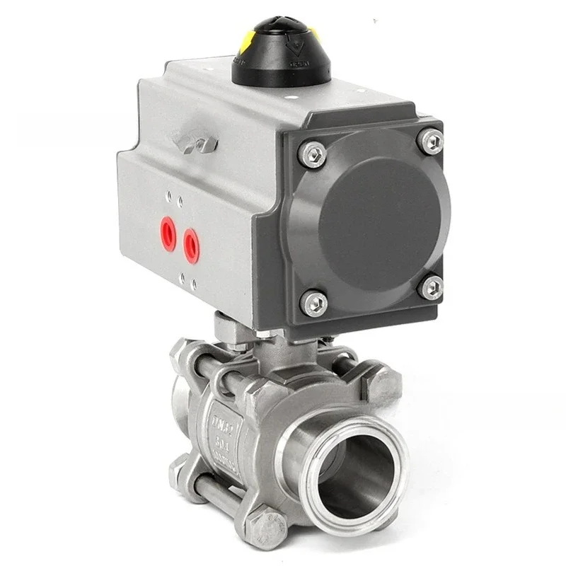 

304 stainless steel pneumatic three-piece quick-loading clamp ball valve Q681F-16P pneumatic