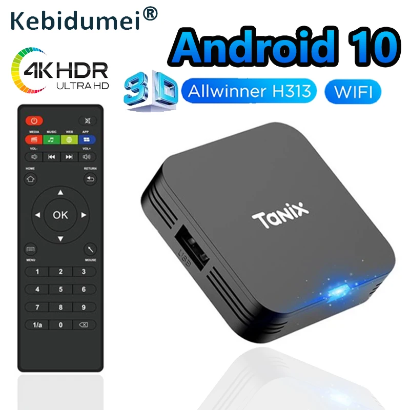 Android 10.0 Smart TV BOX Allwinner H313 Quad Core 4K Телеприставка HDR 2.4G Wi-Fi RAM 1 ГБ 2 ГБ ПЗУ 8 ГБ 16 ГБ Мини-игровой медиаплеер