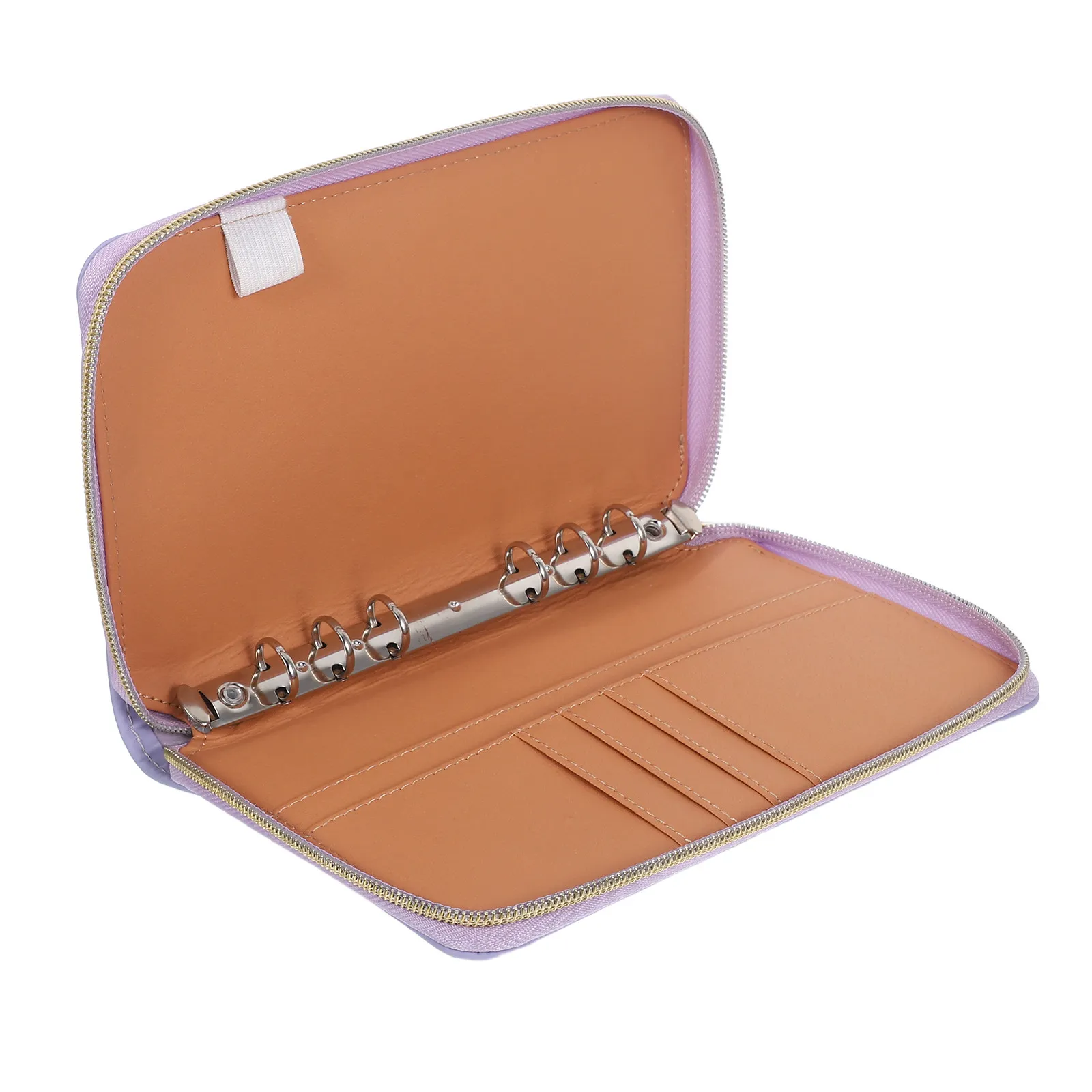 

A6 PU Budget Binder Refillable 6 Ring Planner Organizer Zipper Wallet for Cash Envelopes Cards Receipts Money Saving System