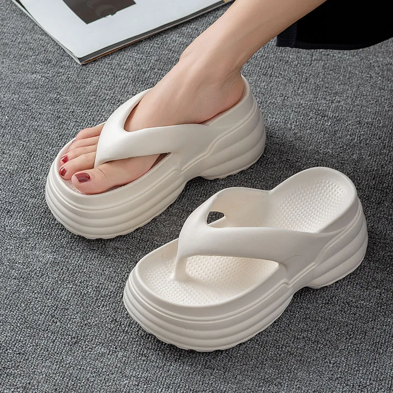 الصيف سميكة القاع المضادة للانزلاق زيادة الارتفاع كليب على الوجه يتخبط مريحة الأحمر الساخن إيفا النعال المرأة sandalias goticas