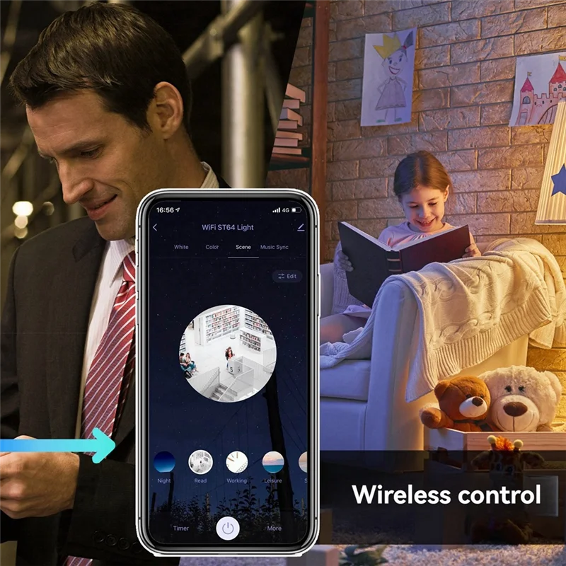 ABZW Tuya Smart Wifi LED Bulb RGB 16 Juta Warna, Dapat Diredupkan 2700K-6500K Kompatibel dengan Alexa/Google Home