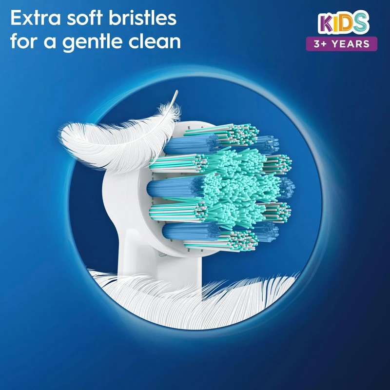 Oral-B-Cabeças Escova Elétrica para Crianças, Cabeças Substituição para Crianças, Cerdas Redondas, Macias, EB10