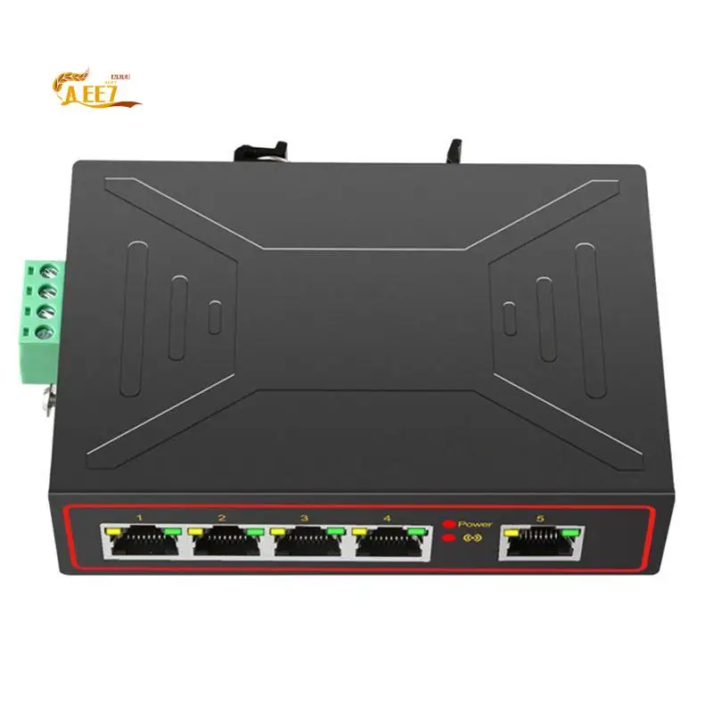 AEE7-Plug And Play 5 Ports 100M Industrial Network Switch RJ45 Hub Internet Splitter RJ45 Switch