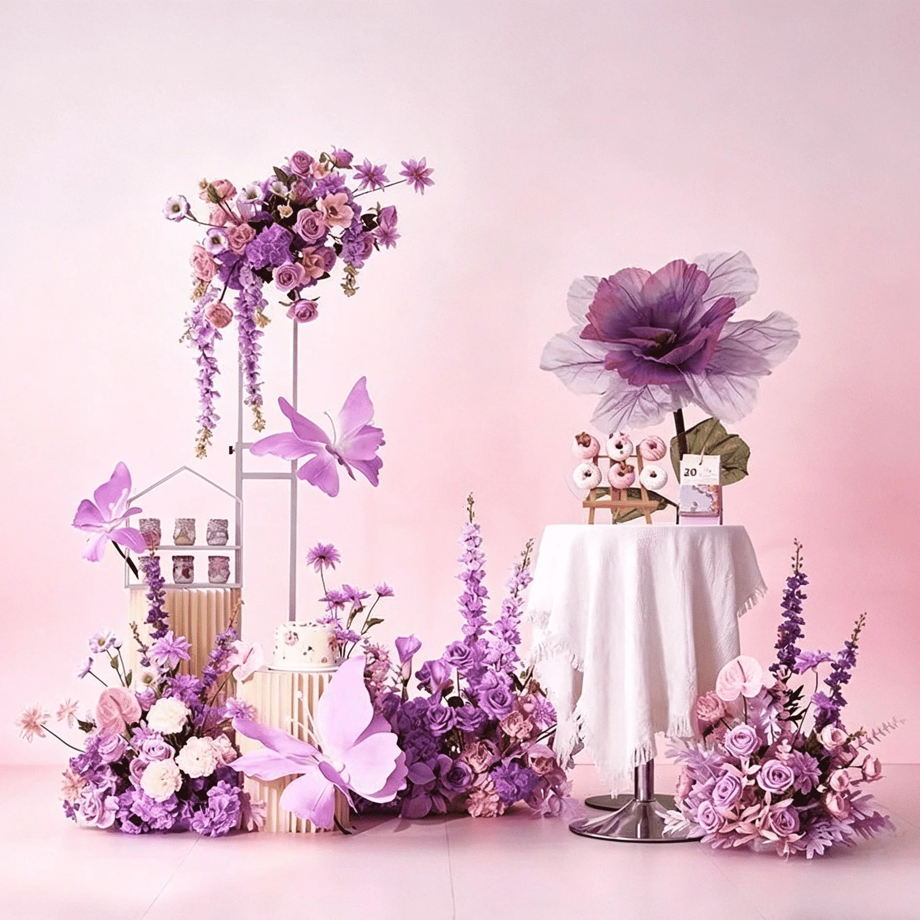 Internet celebrities giant black simulated roses, high-end store wedding background scene layout props