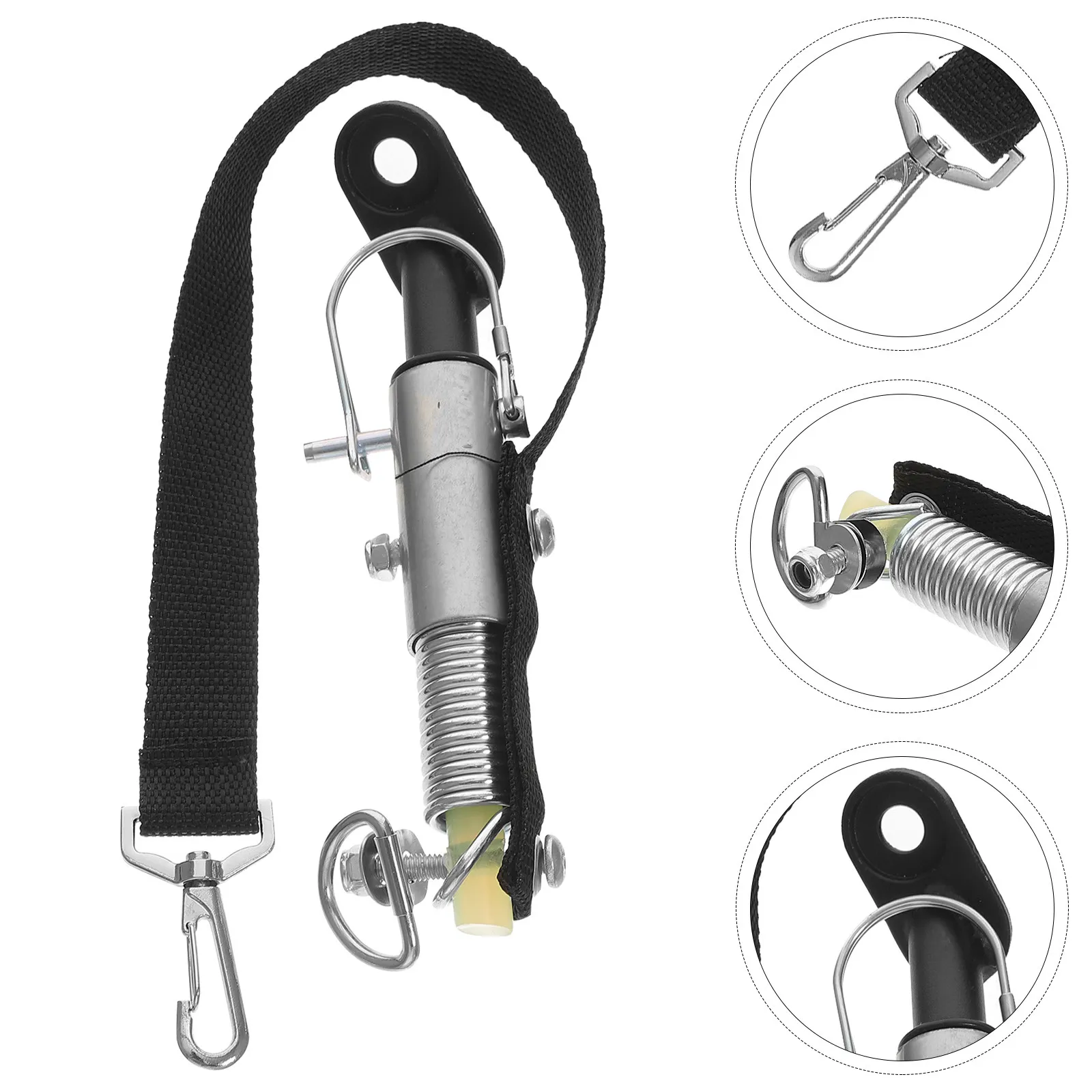 

Крепление для велосипедного прицепа: прочное стальное с нейлоновым ремнем, простое в установке без инструментов, универсальное для электровелосипедов, быстросъемное, с гайкой для оси.