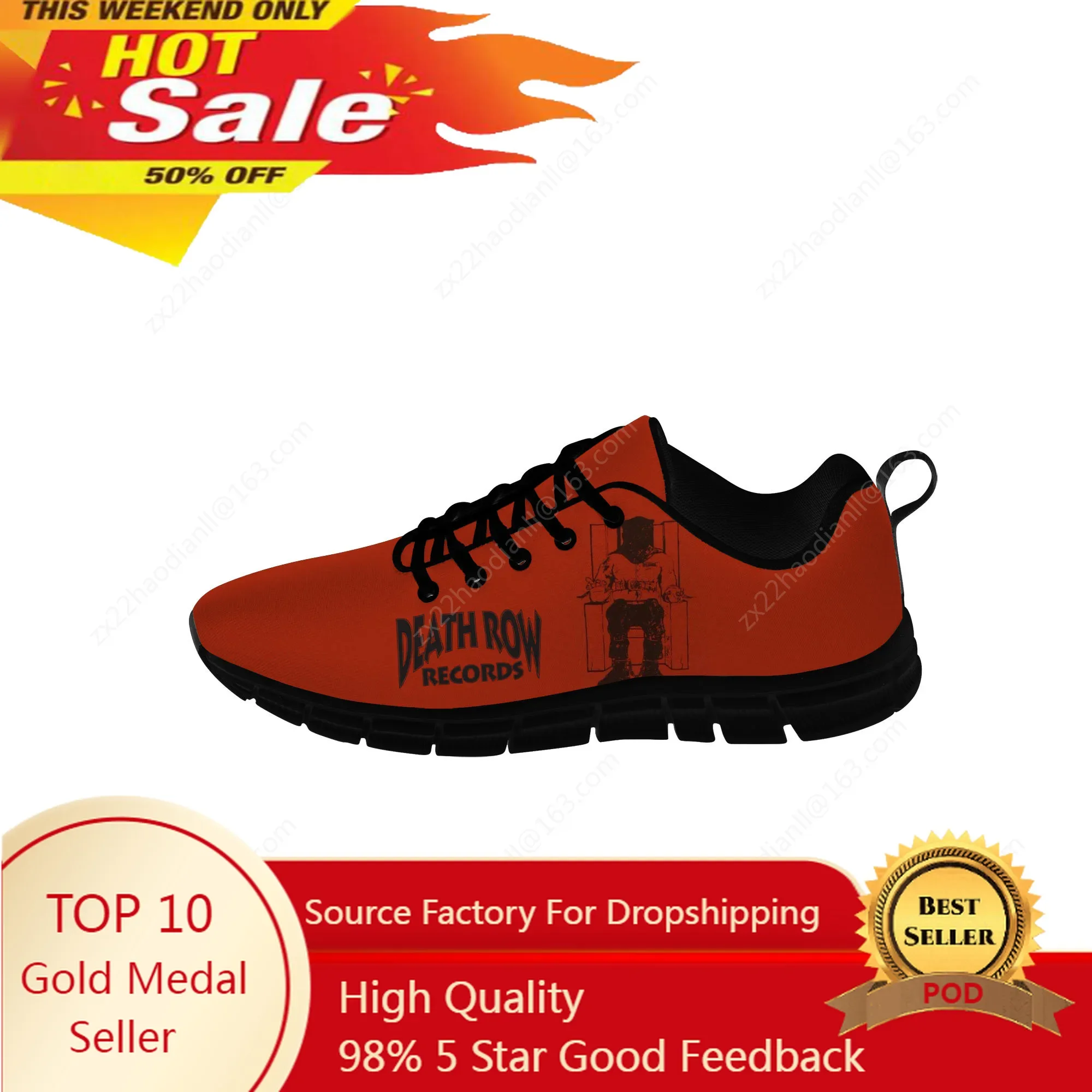 Death Row Records Sneakers Mens Womens Teenager Casual Cloth Shoes Canvas Running Shoes 3D Print Breathable Lightweight shoe