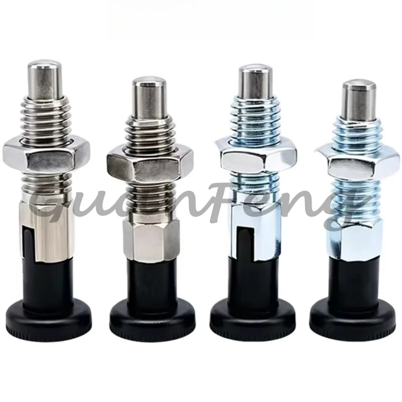 Knurled Head Self-Locking Indexing Plunger, Stainless Steel Coarse Thread Locating Pin M6 M8 M10 M12 with Knob