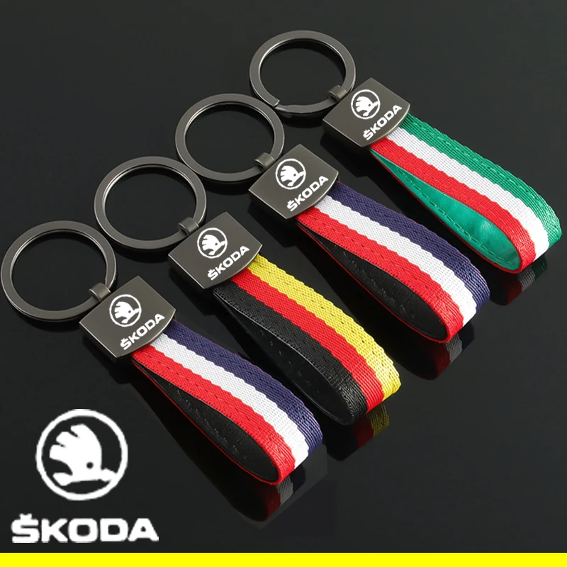 

Нейлоновый автомобильный брелок для ключей, металлический держатель для ключей, подвеска для Skoda Superb 3 2 VRS Vision Kodiaq Favorit Rapid Octavia A5