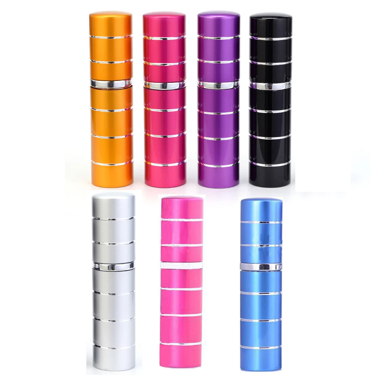 

3pcs 5ML&10ML Aluminum shell Metal Sprayer Portable Empty Refillable Perfume Atomizer Glass Spray Travel Bottle with line