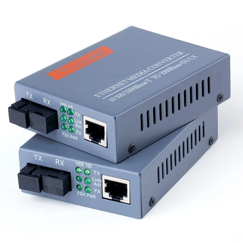 Gigabit Fiber Optical Media Converter HTB-GS-03 1000Mbps Single Fiber SC Port External Power Supply Optical fiber transmitter