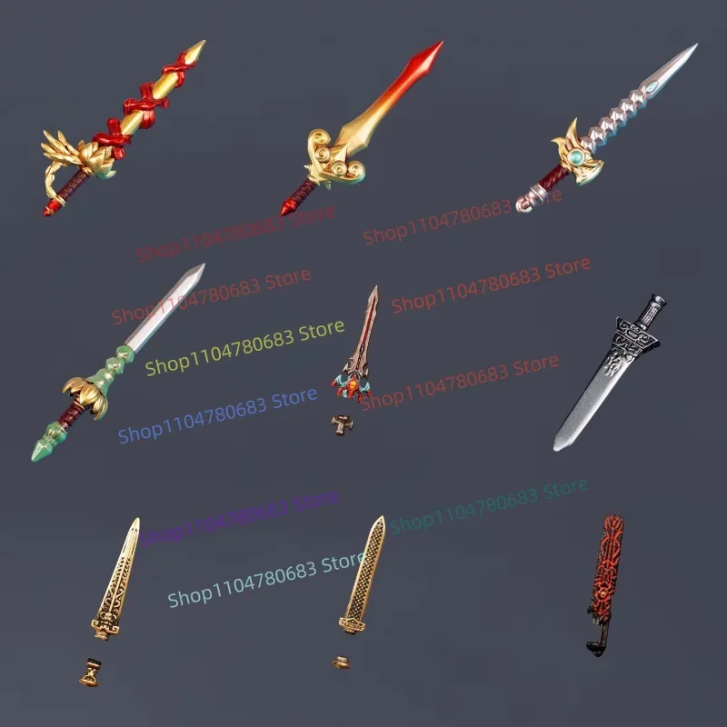 Soporte de exhibición de bloques de construcción MOC, espada larga samurái Katana, Mini figura, modelo de ensamblaje, accesorios de dibujos animados de Anime, juguete para regalo