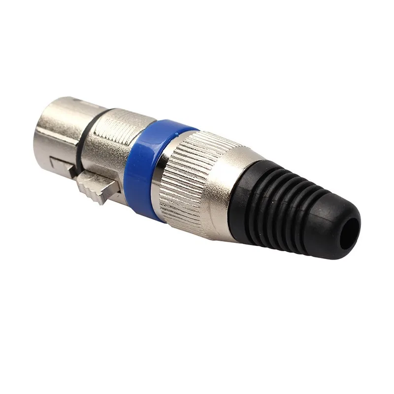 1/4/6pcs Blue XLR Cannon Plugs, High-Quality 3-Pin Male/Female Balanced Audio Connectors for Professional Microphone & Mixer DIY