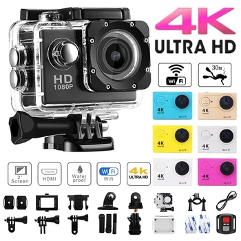 Original Ultra HD 4K Action Camera 1080P/30fps WiFi 2.0 inch Screen Waterproof Underwater Helmet Go Recording Cameras Pro