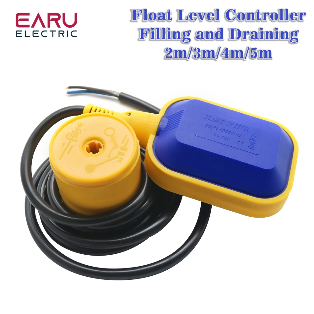 Controlador de Flutuador Líquido Fluido Líquido Controlador de Nível de Água Tanque de Bomba Sensor Contator Controlador 2m 3m 4m 5m