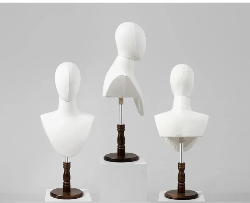 DUNIHead-Mannequin féminin avec couverture en tissu, modèle avec tête de mannequin, initié, support pour perruque, bijoux, chapeau, écharpes, présentoir