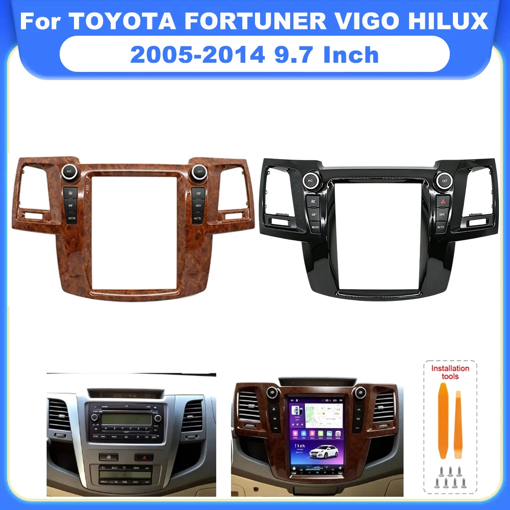 9.7 Inch Car Radio Fascia Frame Android Stereo Dashboard Panel Trim Kit For TOYOTA FORTUNER VIGO HILUX 2005-2014