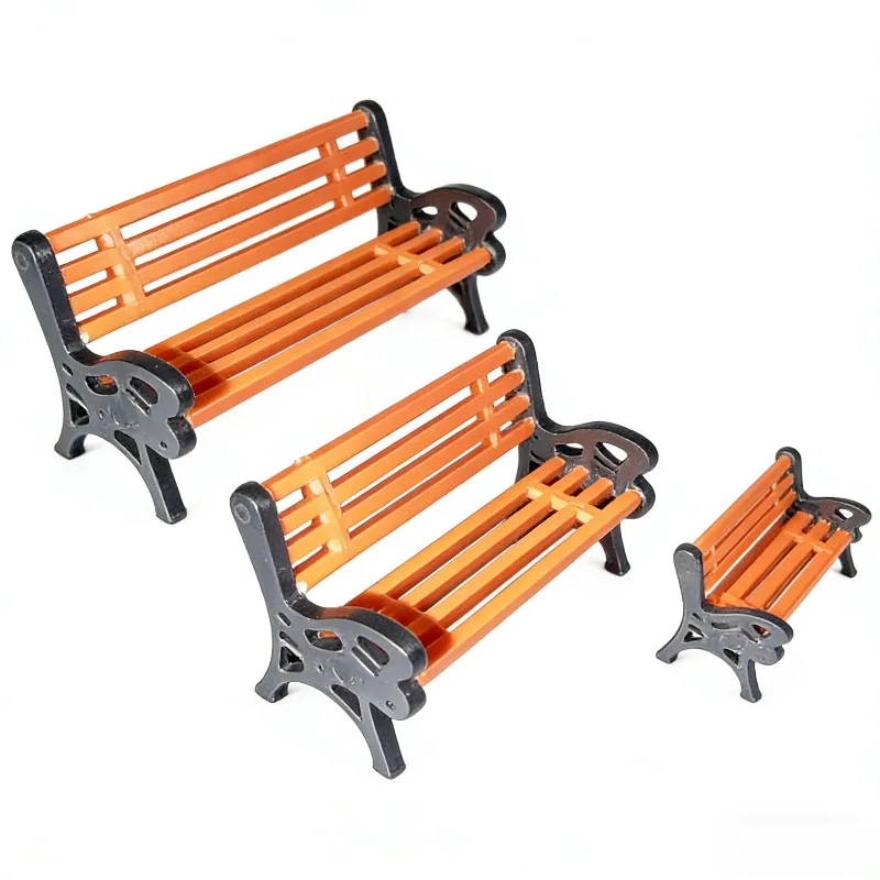 1 unidad de silla de calle en miniatura a escala 1:25-1:150, modelo de banco de plástico ABS para decoración de ferrocarriles, ciudades, caminos, jardines y kits de dioramas.