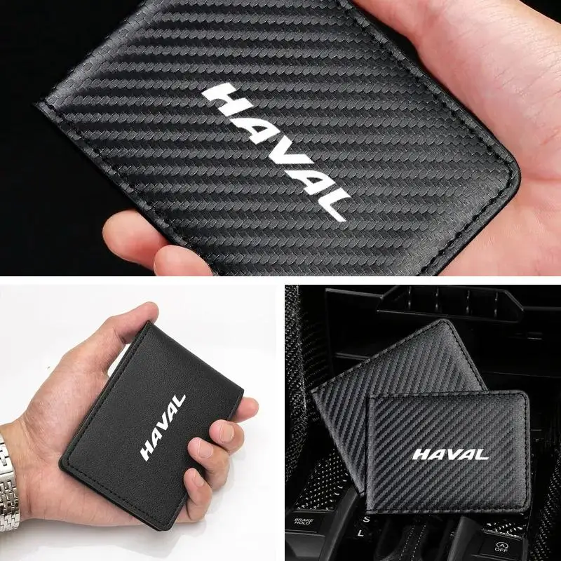 PU Leather Ultra Thin Car Driver License Holder ID Card Storage Case For Haval H6 Jolion H9 H3 H2 Tank300 Tank500 Auto Accessory