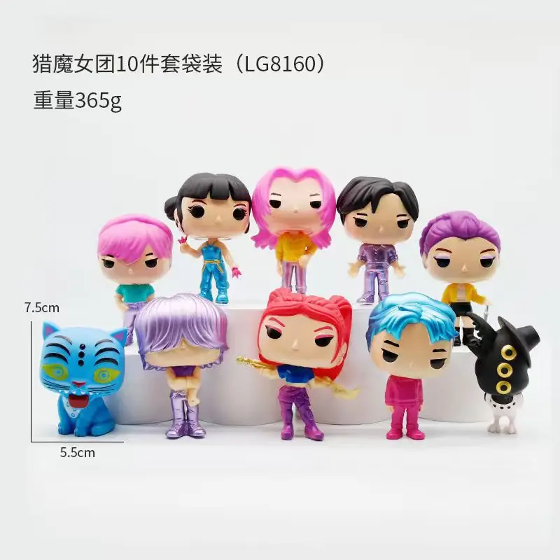 10 個 Kpop デーモンハンターズフィギュア Pvc モデルアニメ置物コレクション像デスク装飾人形子供のおもちゃクリスマスギフト
