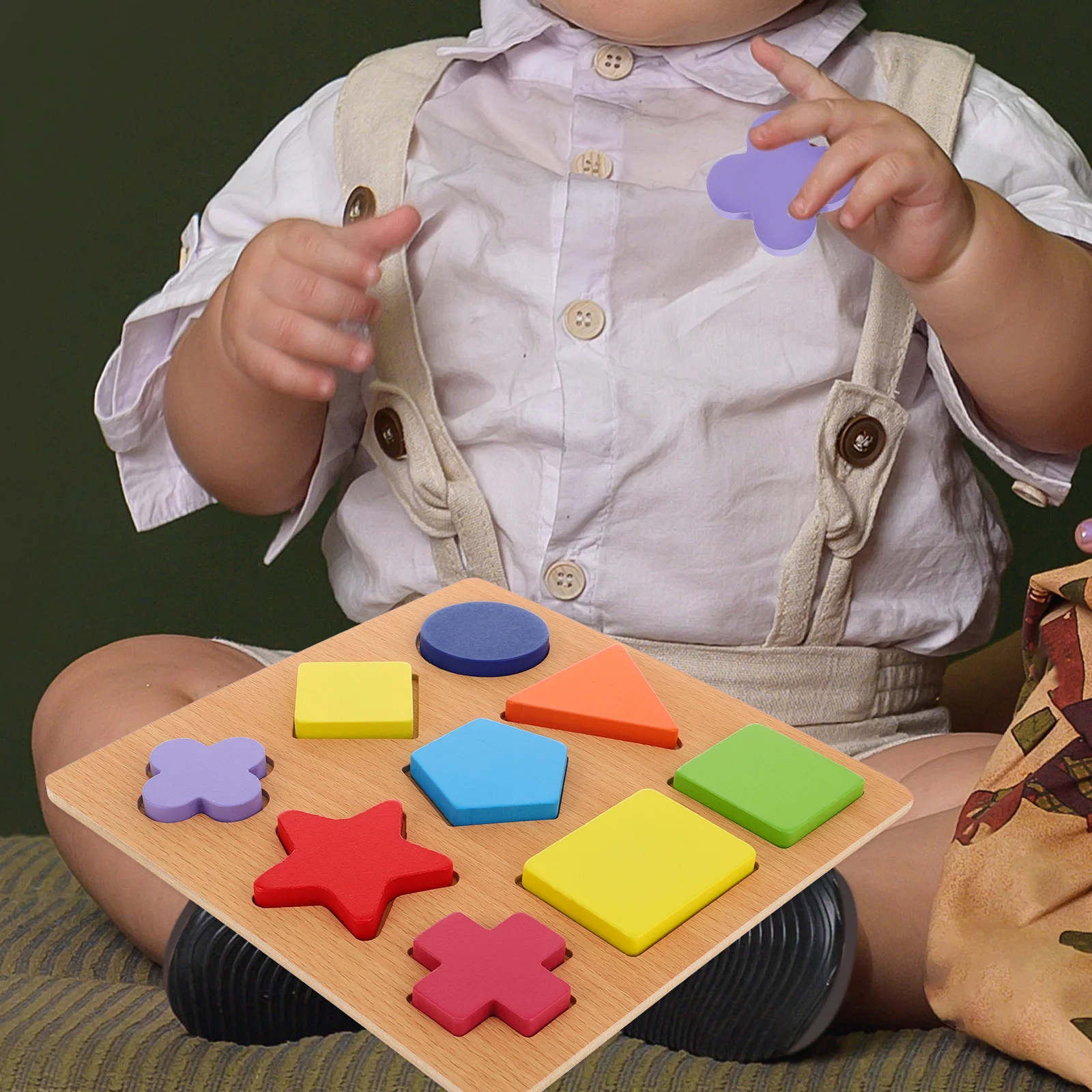 1 conjunto de quebra-cabeça de forma geométrica 3d brinquedo de madeira para crianças habilidades de correspondência reconhecimento de forma de cor jogo de aprendizagem educacional