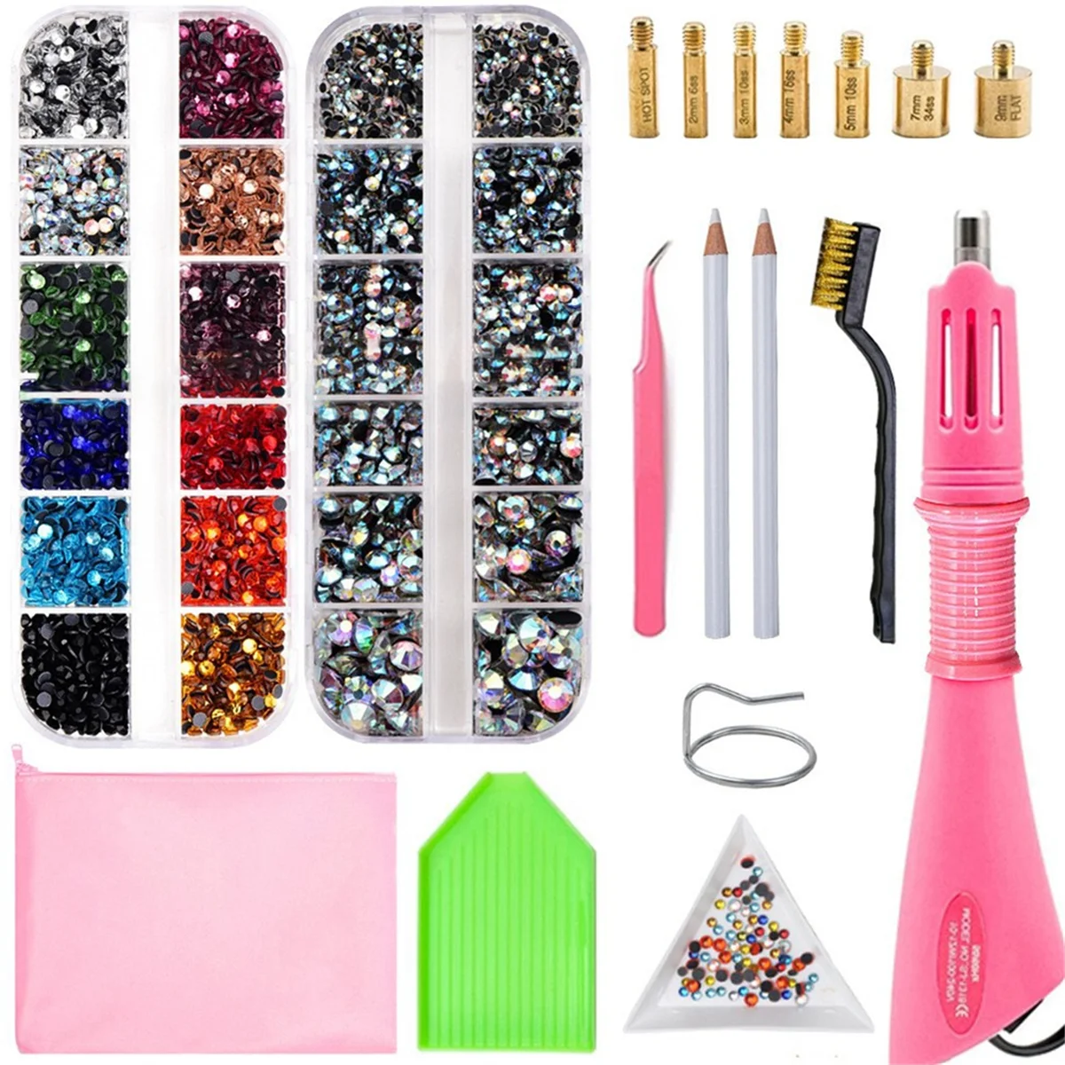 

A71P Набор горячих сверл Семь горячих точек Дрель Карандаш Пинцет DIY Аксессуары Горячая дрель Пинцет Стразы Американская вилка