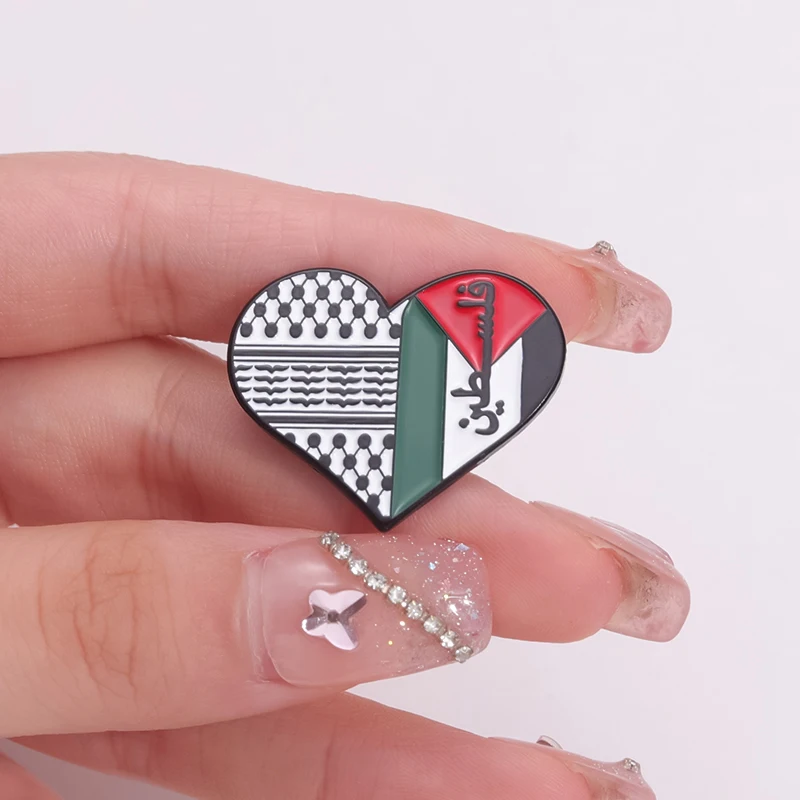 Flag of Pakistan Enamel Pin Creative Heart Ribbon Lapel Badge Backpack Hat Clothing Brooches Jewelry Accessories Gift for Friend