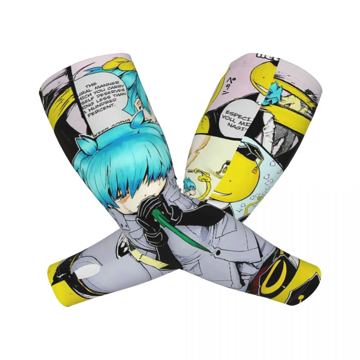 

Убийство Класс Осьминог Коро Сенсей Открытый Рукава Рукава Солнцезащитный УФ-защитный Чехол Лето Ледяной Шелк Велоспорт Татуировки Рукава