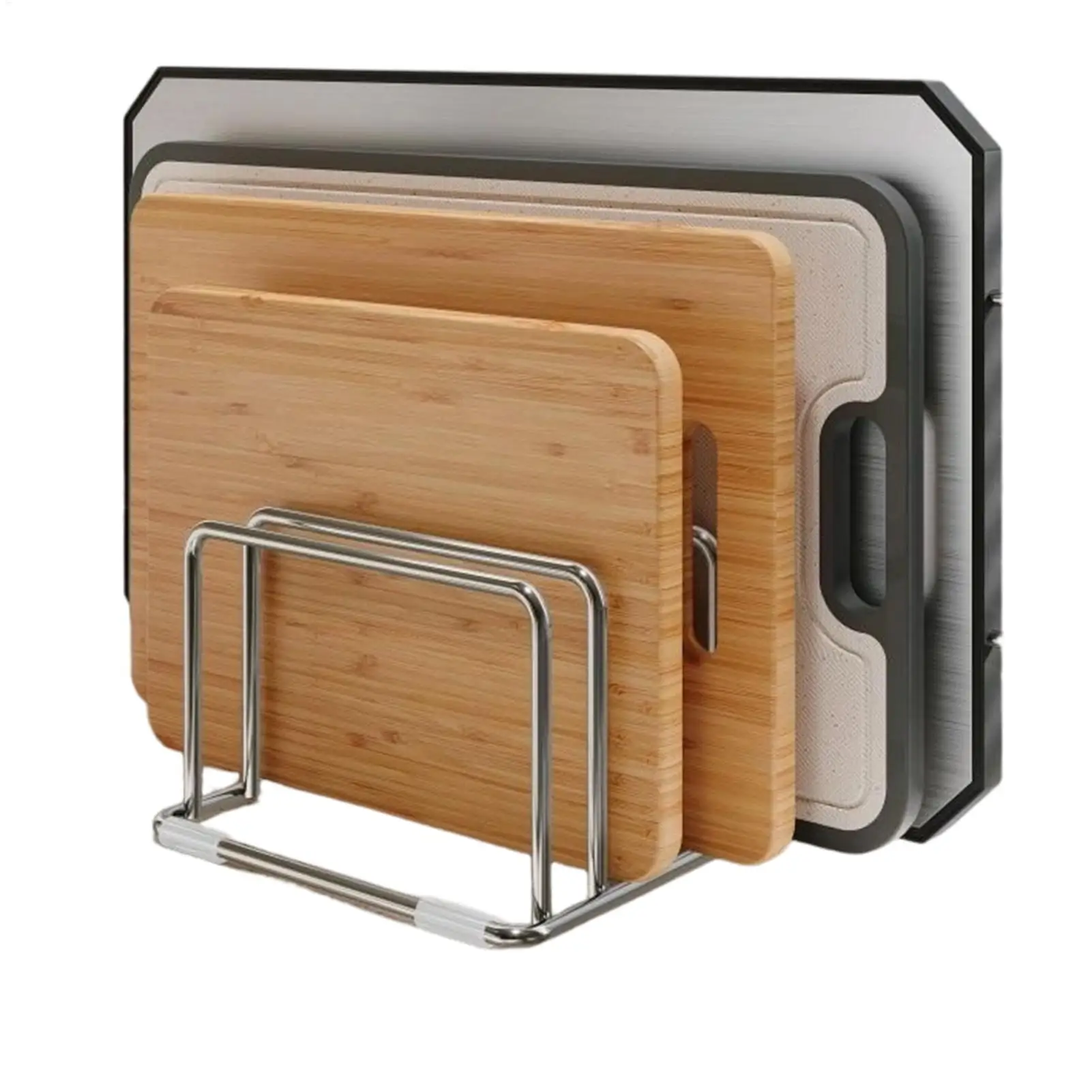 Stainless Steel Cutting Board Stand Rustproof Organizer for Chopping Boards Cookware Pans Office Books Files Home Indoor