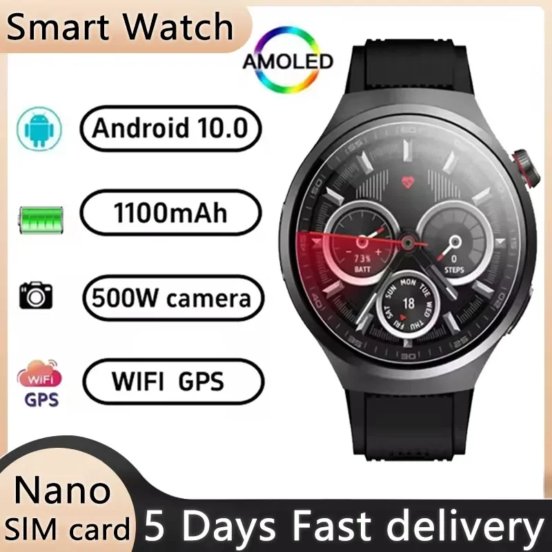 

Смарт-часы 2025 VP30 4G Android 10,0 OS, 1100 мАч, аккумулятор, магазин Google Play, пульс, 500 Вт, двойная камера, GPS, Wi-Fi, умные часы для мужчин